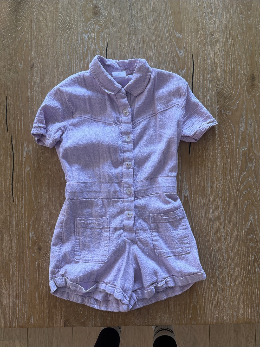 abercrombie kids Lavender Short-Sleeve One-Piece Romper